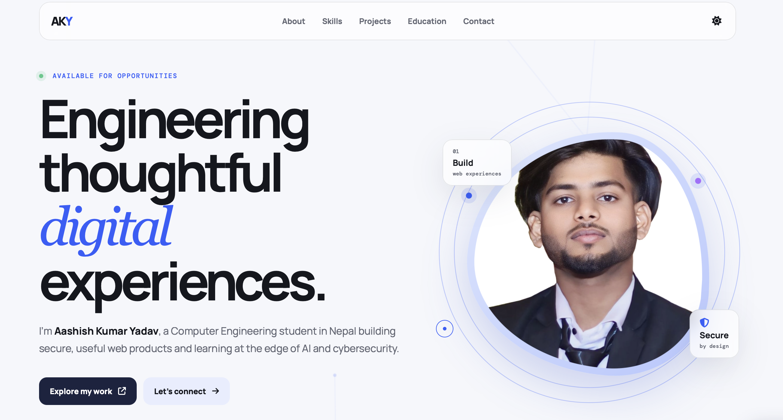 Personal portfolio project preview